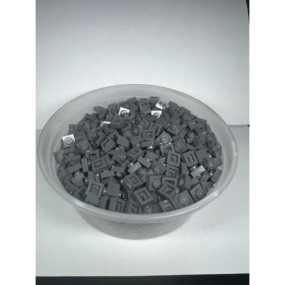 LEGO 1x1 Dark Gray Plate Brick 739 Pieces Number 3024 Building Set Loose